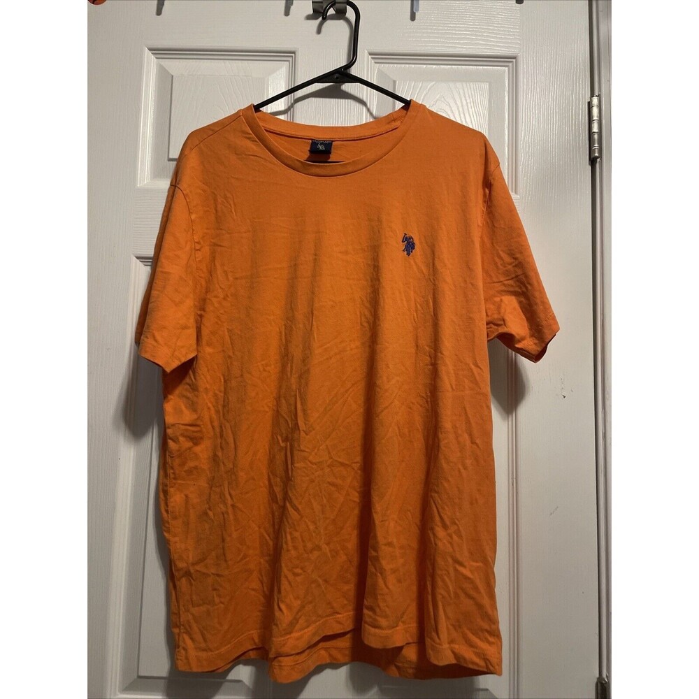 U.S. Polo Assn Crew neck Short Sleeve Cotton Blend T-Shirt Orange Sz M